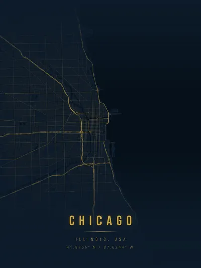 Custom map poster of Chicago
